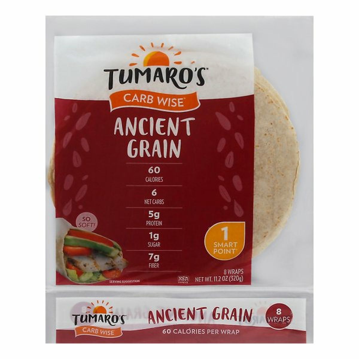 Calories in Tumaro's Carb Wise Wraps, Ancient Grain