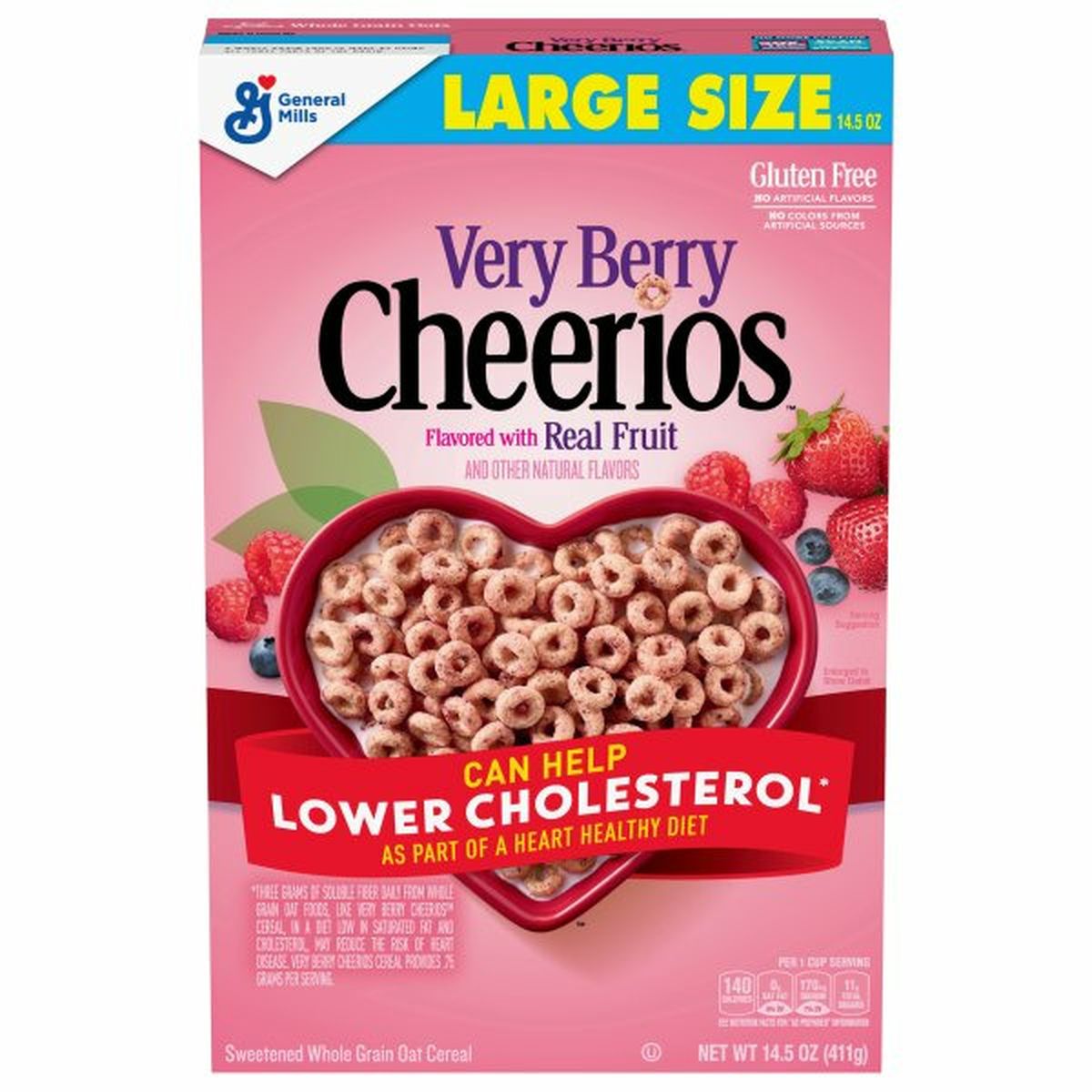 Calories in Cheerios Cereal, Very Berry, Large Size