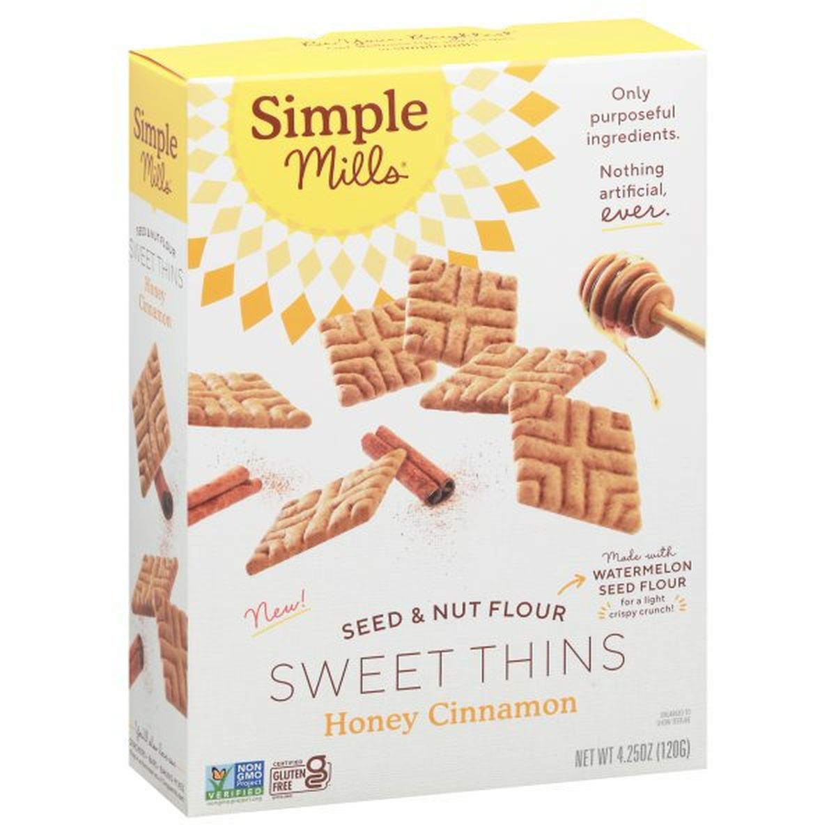 Calories in Simple Mills Sweet Thins, Honey Cinnamon, Seed & Nut Flour