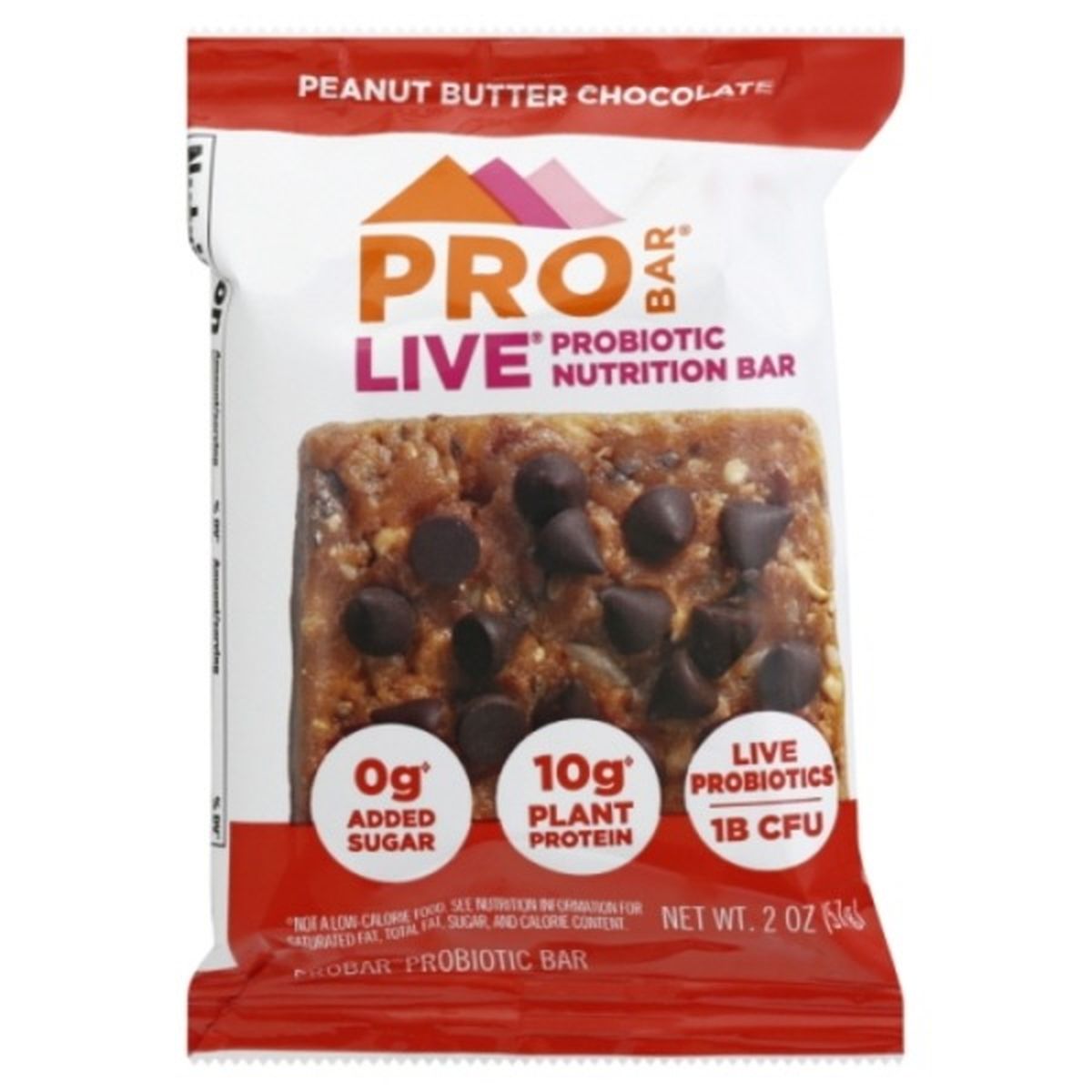 Calories in PROBAR Live Nutrition Bar, Live Probiotic, Peanut Butter Chocolate