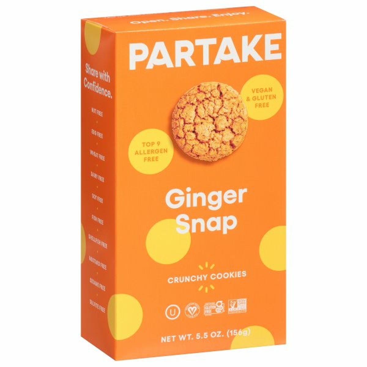 Calories in Partake Cookies, Crunchy, Ginger Snap