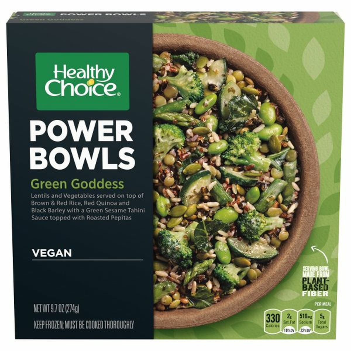 Calories in Healthy Choice Power Bowls, Green Goddess, Vegan