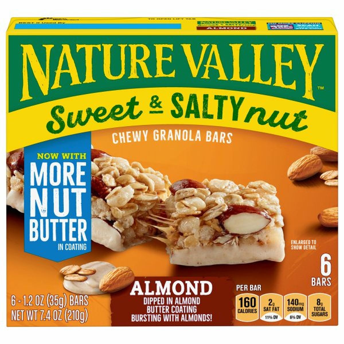 Calories in Nature Valley Granola Bars, Almond, Chewy, Sweet & Salty Nut