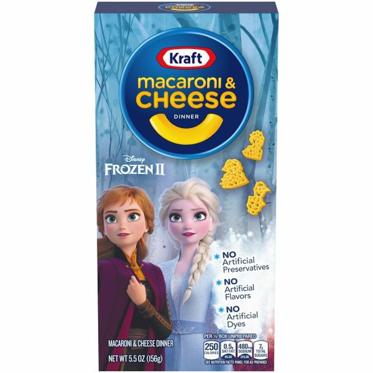Calories in Kraft Disney Frozen II Macaroni & Cheese Frozen II Shapes Dinner