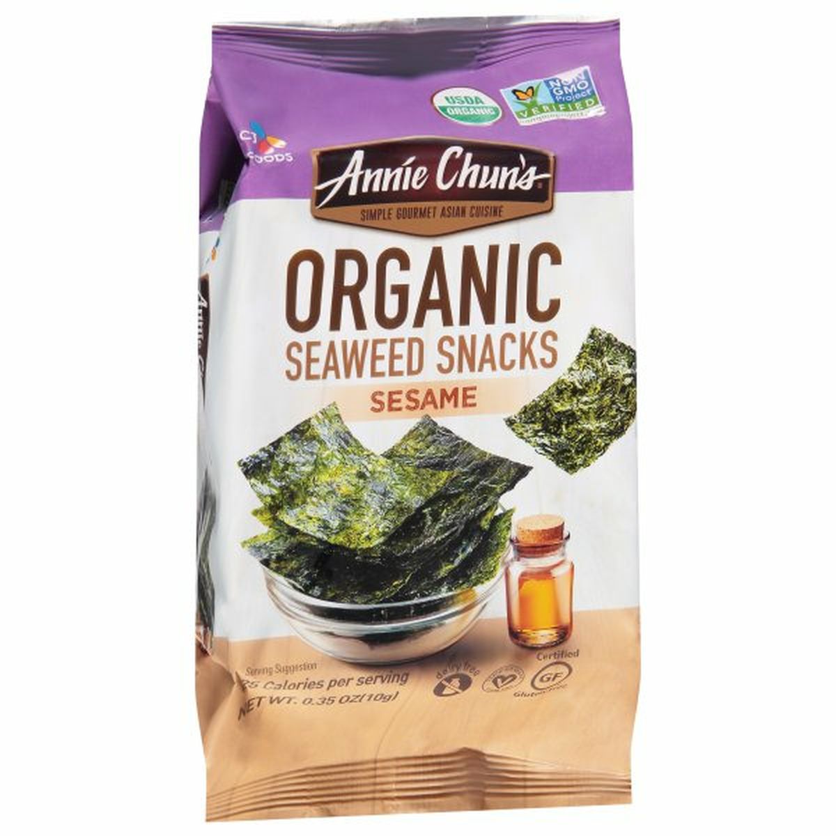 Calories in Annie Chuns Seaweed Snacks, Organic, Sesame