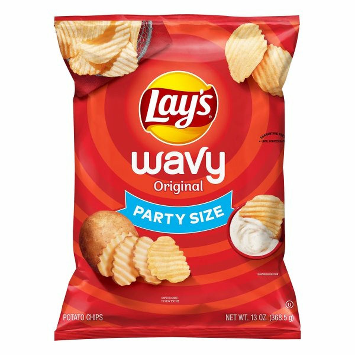 Calories in Lay's Potato Chips, Wavy, Original, Party Size