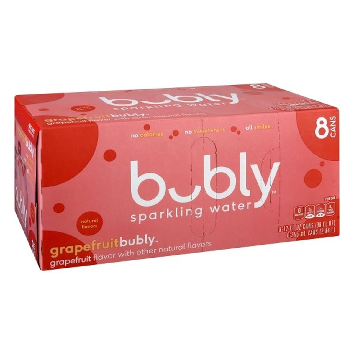 Calories in bubly Sparkling Water, Grapefruit