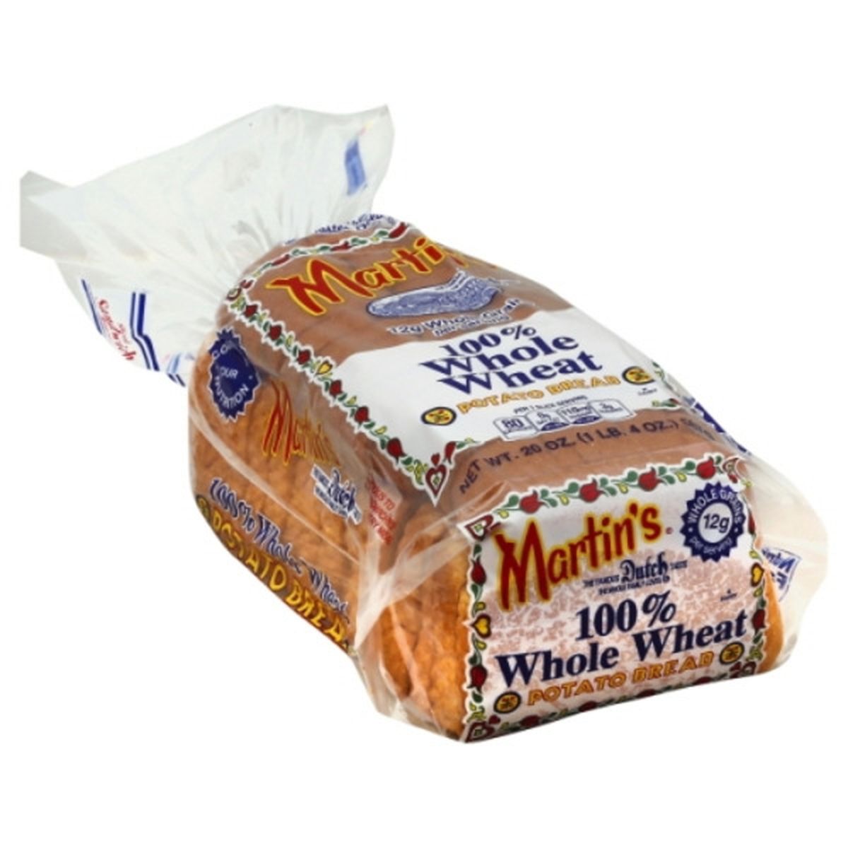 Calories in Martin's Potato Bread, 100% Whole Wheat