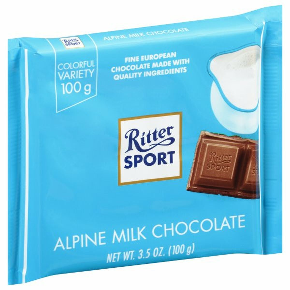 Calories in Ritter Sport Milk Chocolate, Alpine