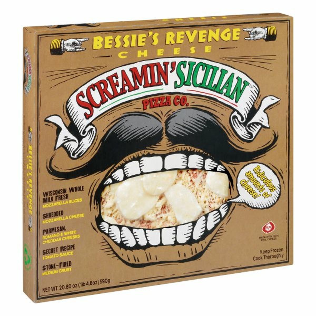 Calories in Screamin' Sicilian Pizza, Bessieâ€™s Revenge
