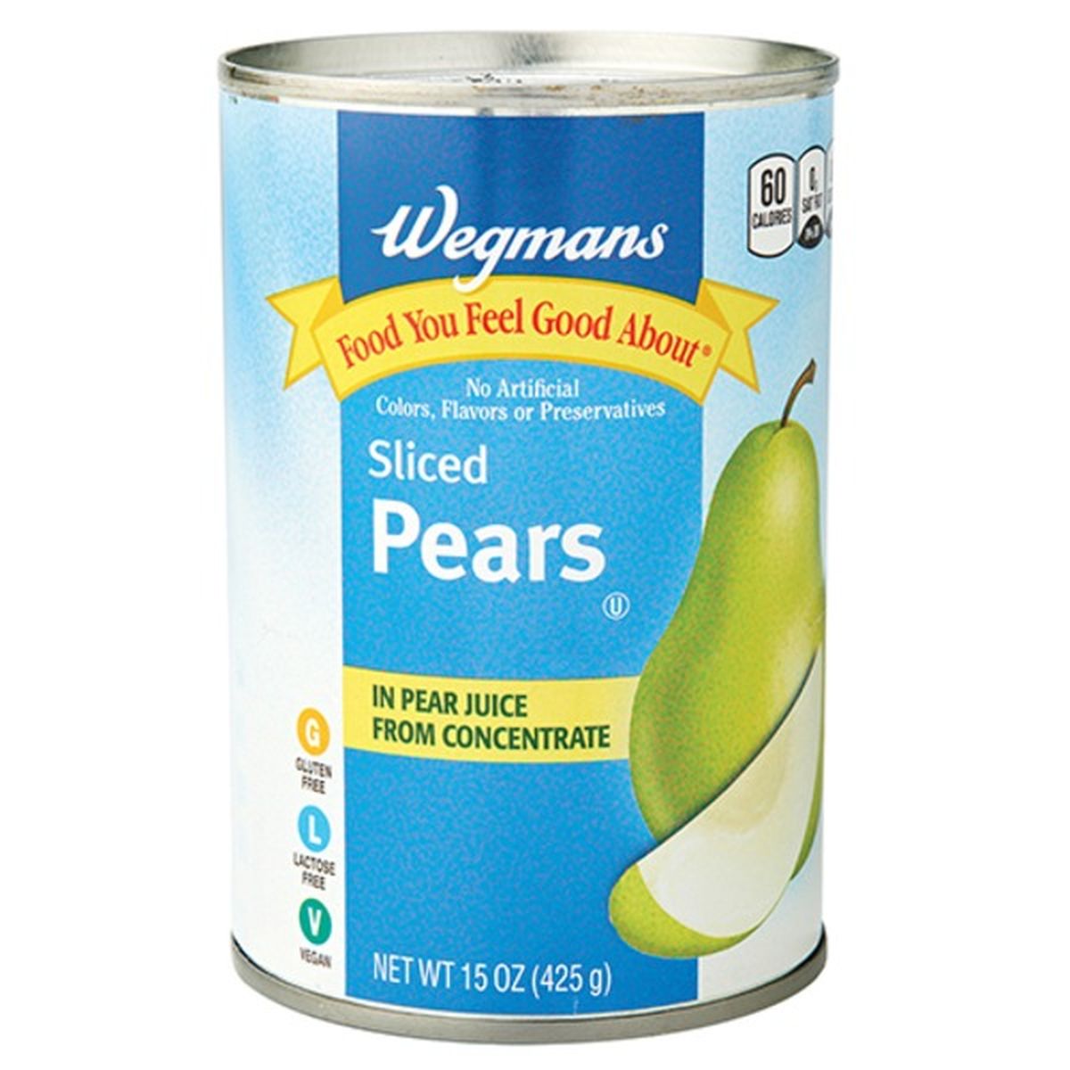 Calories in Wegmans Sliced Pears in Pear Juice