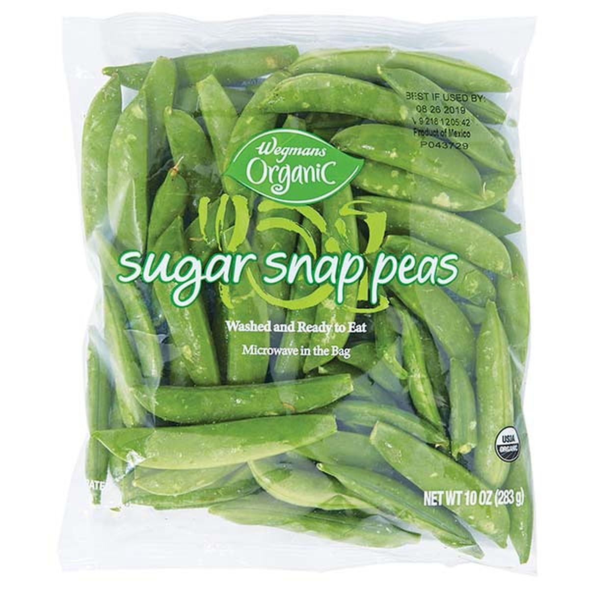 Calories in Wegmans Organic Microwaveable Sugar Snap Peas