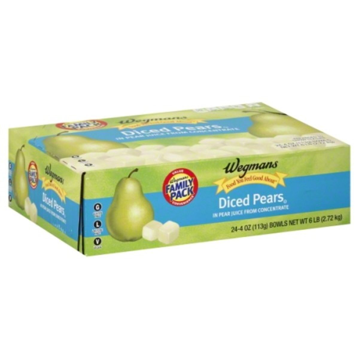 Calories in Wegmans Diced Pears, FAMILY PACK