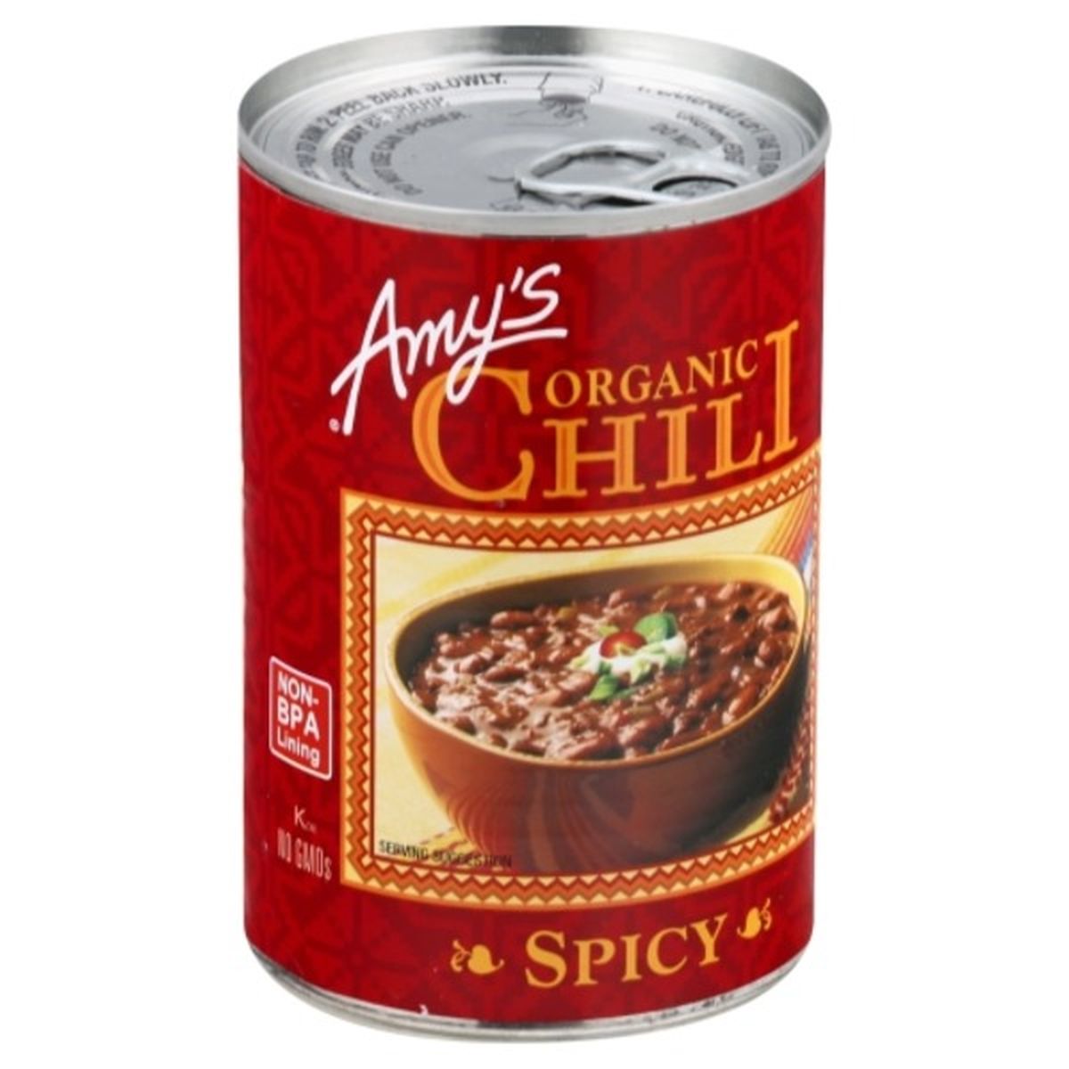 Calories in Amy's Kitchen Chili, Organic, Spicy