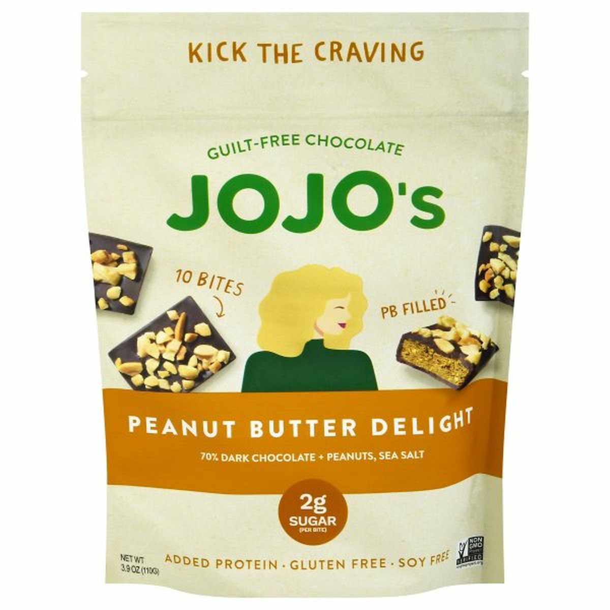 Calories in Jojo's Chocolate Bites, Peanut Butter Delight
