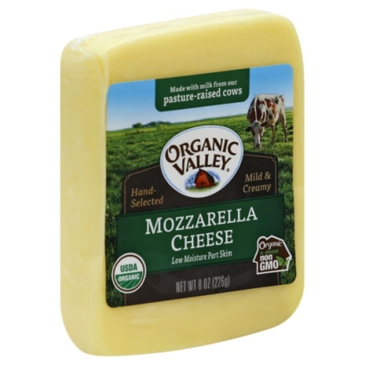 Calories in Organic Valley Cheese, Low Moisture, Mozzarella, Part Skim