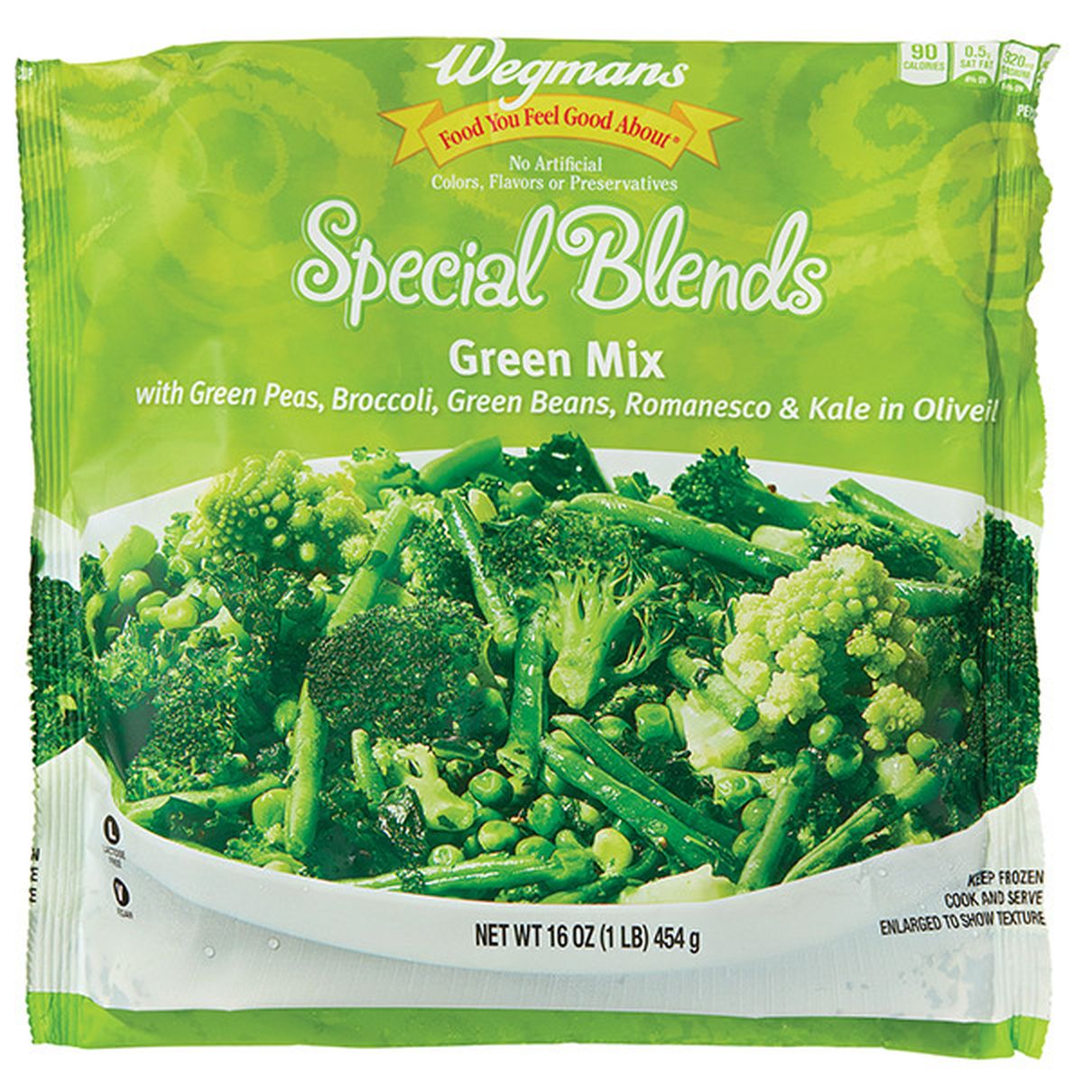 Calories in Wegmans Special Blends Green Mix, Frozen