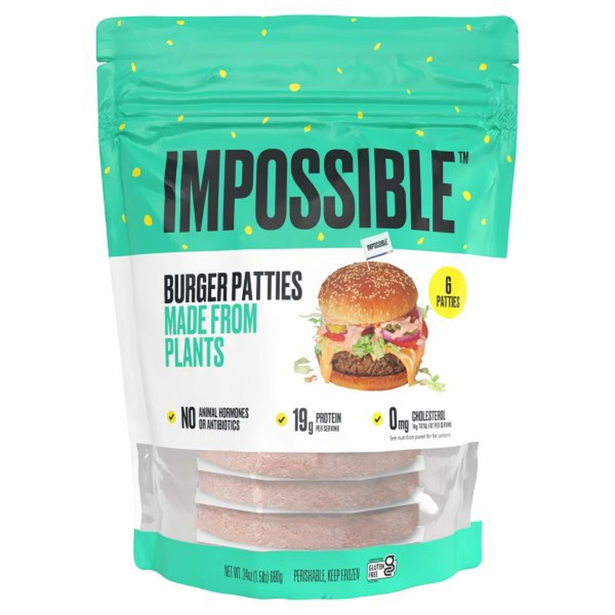 Calories in Impossible Foods Burger Patties, Made from Plants