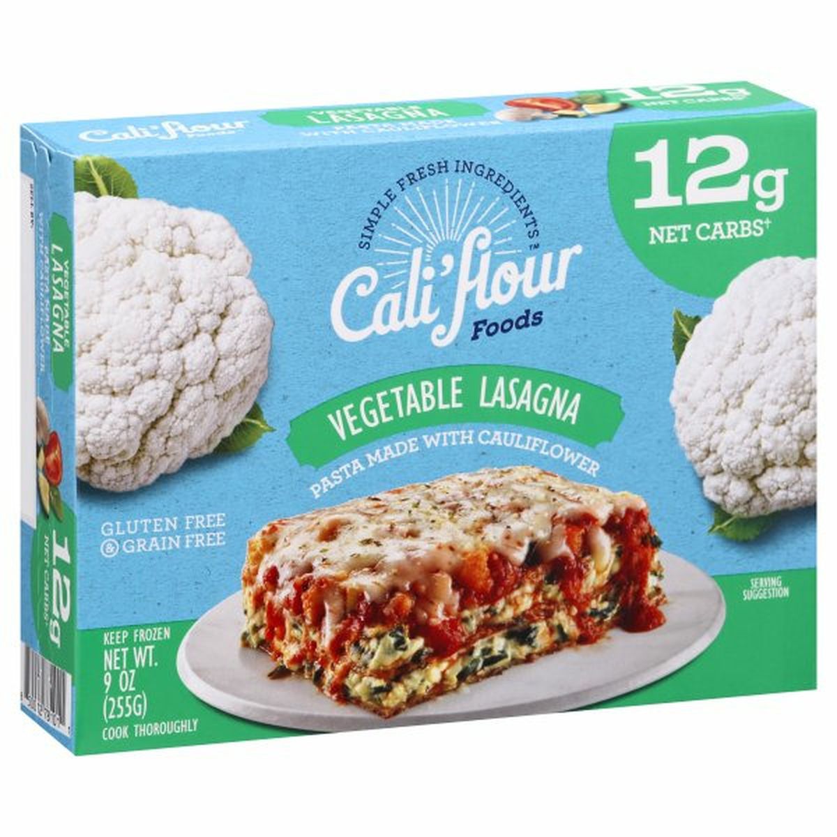 Calories in Cali'flour Foods Vegetable Lasagna