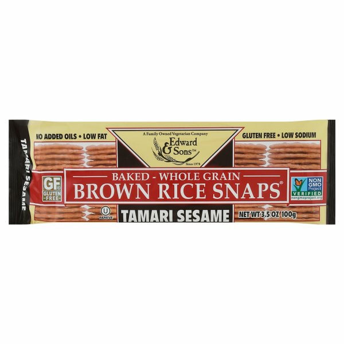 Calories in Edward & Sons Baked Brown Rice Snaps, Tamari Sesame