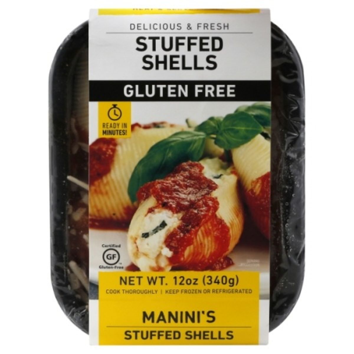 Calories in Maninis Heat & Serve Stuffed Shells, Gluten Free