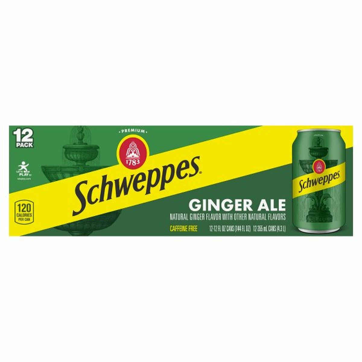 Calories in Schweppes Ginger Ale Ginger Ale, 12 Pack