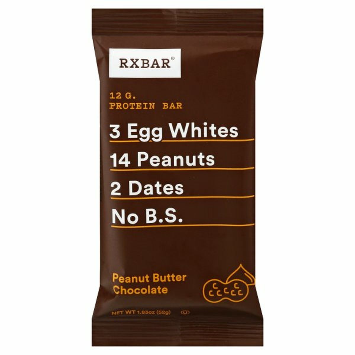 Calories in RXBAR Protein Bar, Peanut Butter Chocolate