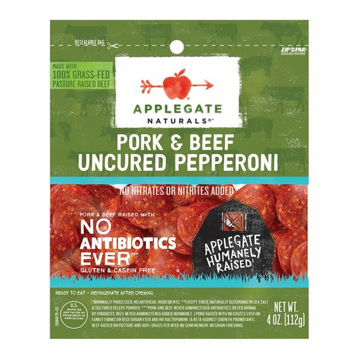 Calories in Applegate Naturals Pepperoni, Uncured, Pork & Beef