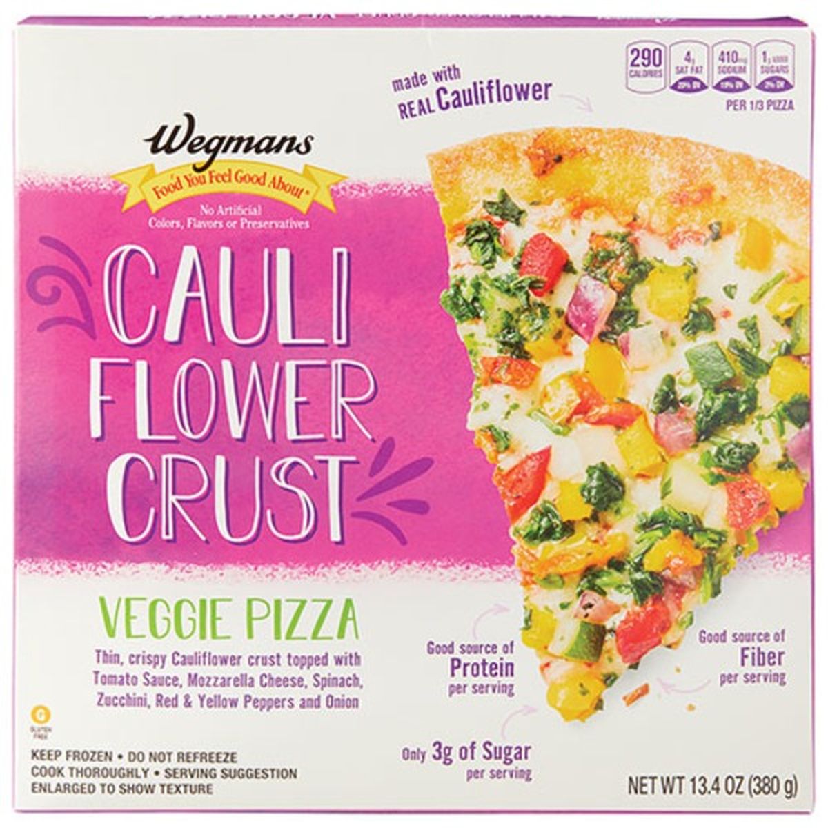 Calories in Wegmans Cauliflower Crust Pizza, Veggie