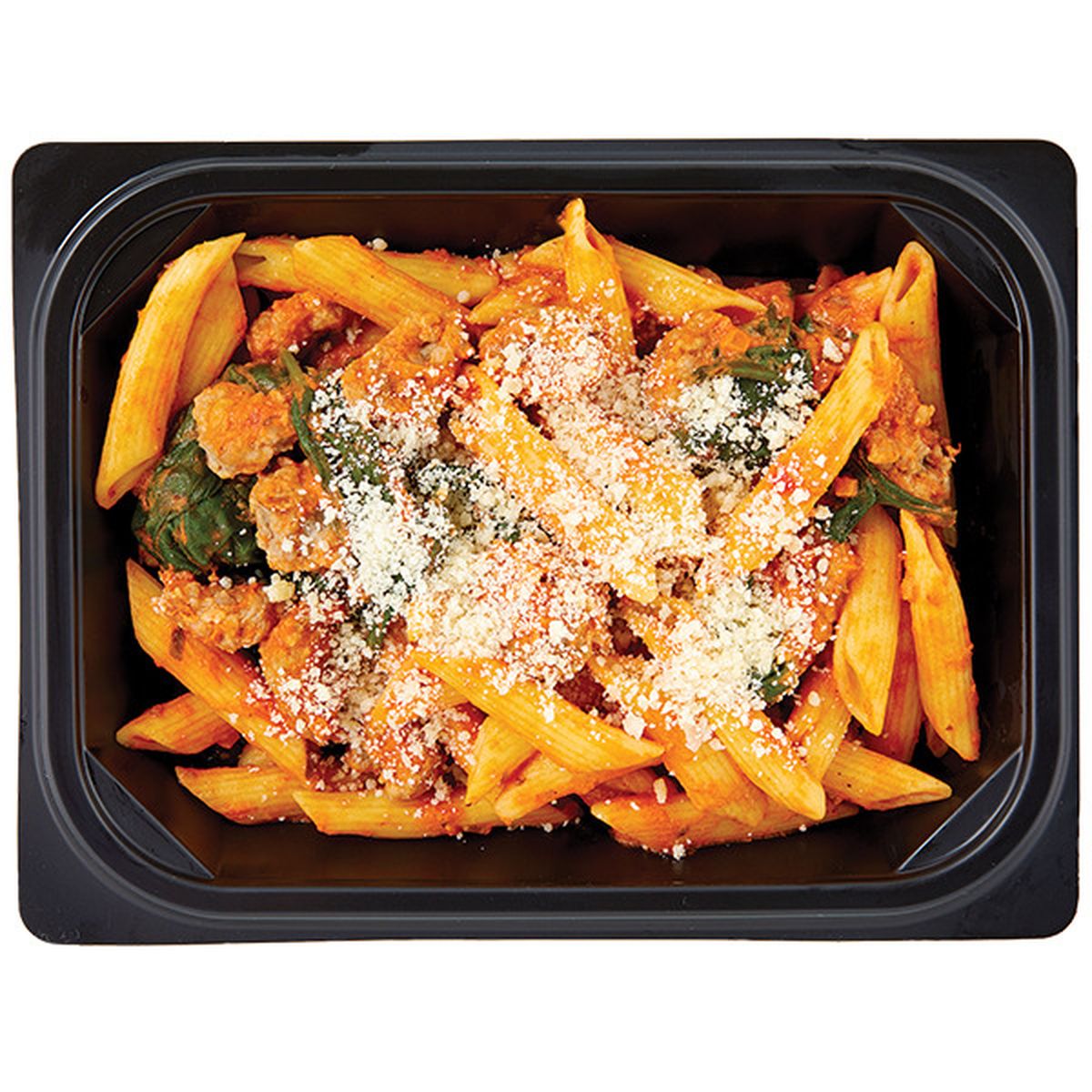 Calories in Wegmans Penne with Sausage, Spinach & Vodka Blush Sauce, Italian, Pasta Bowl
