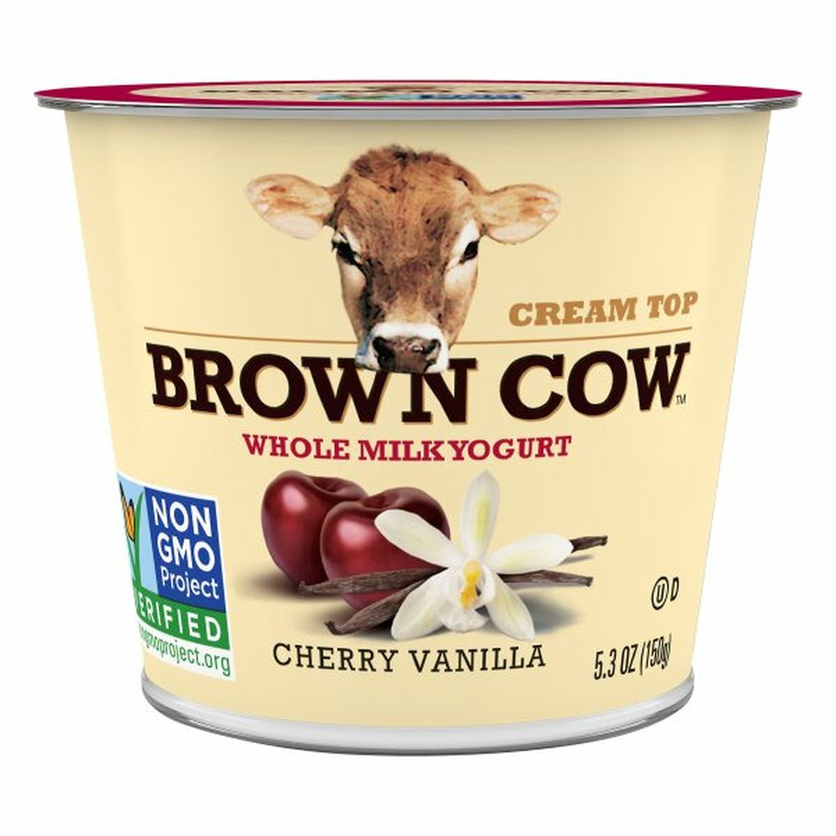 Calories in Brown Cows Cream Top Yogurt, Whole Milk, Cherry Vanilla