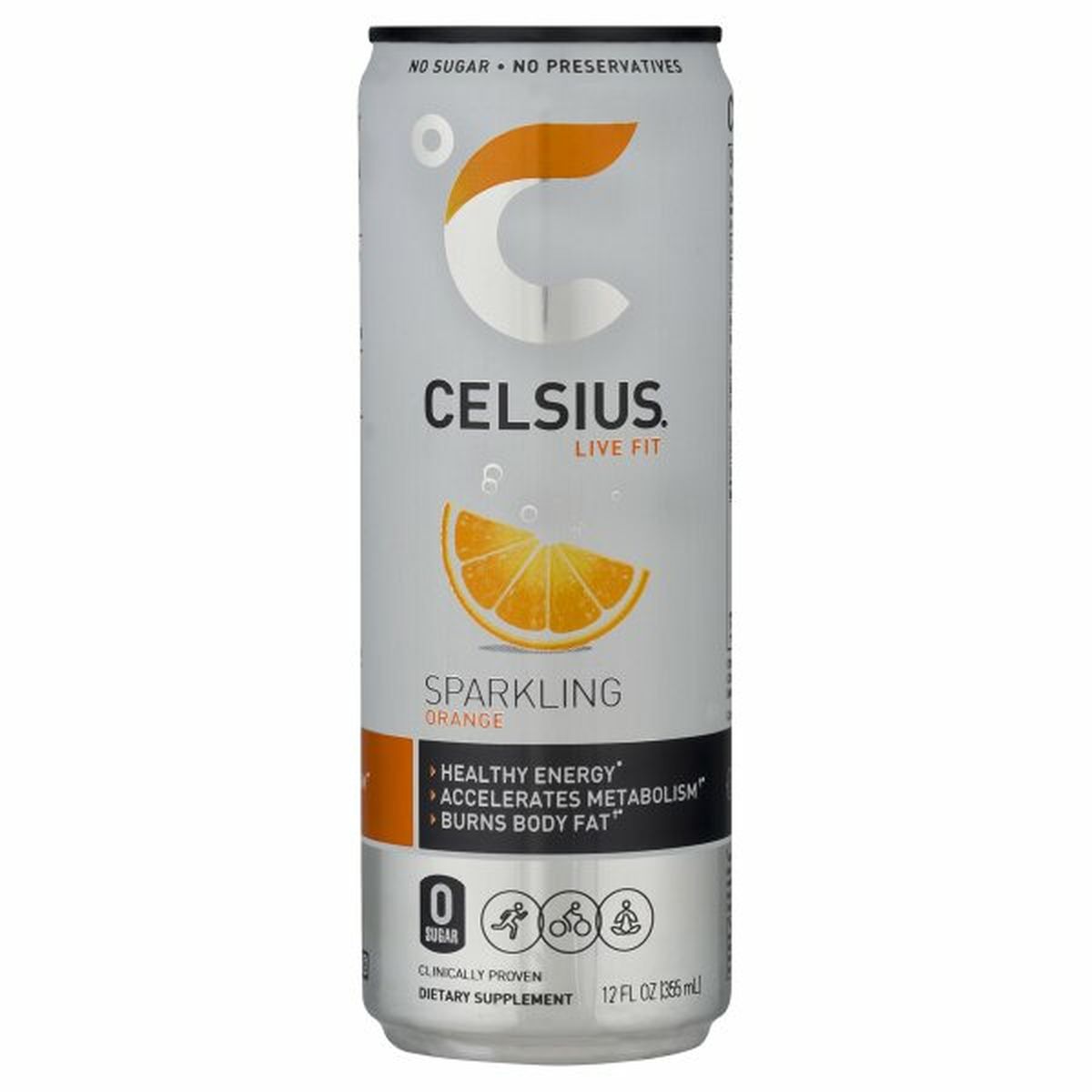 Calories in CELSIUS Sparkling Energy Drink Orange