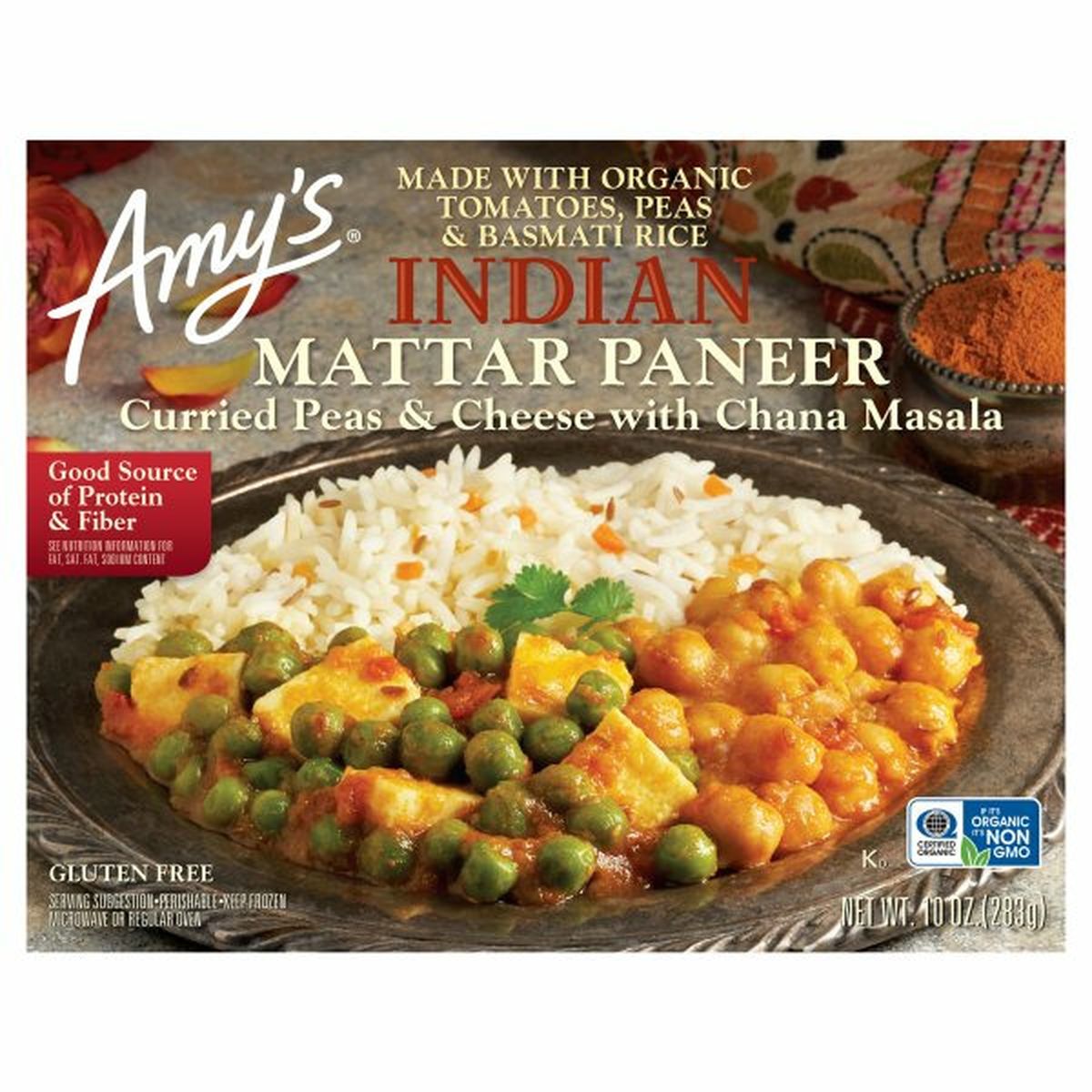 Calories in Amy's Kitchen Mattar Paneer, Indian