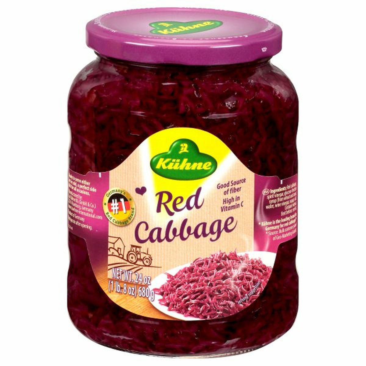 Calories in KÃ¼hne Red Cabbage