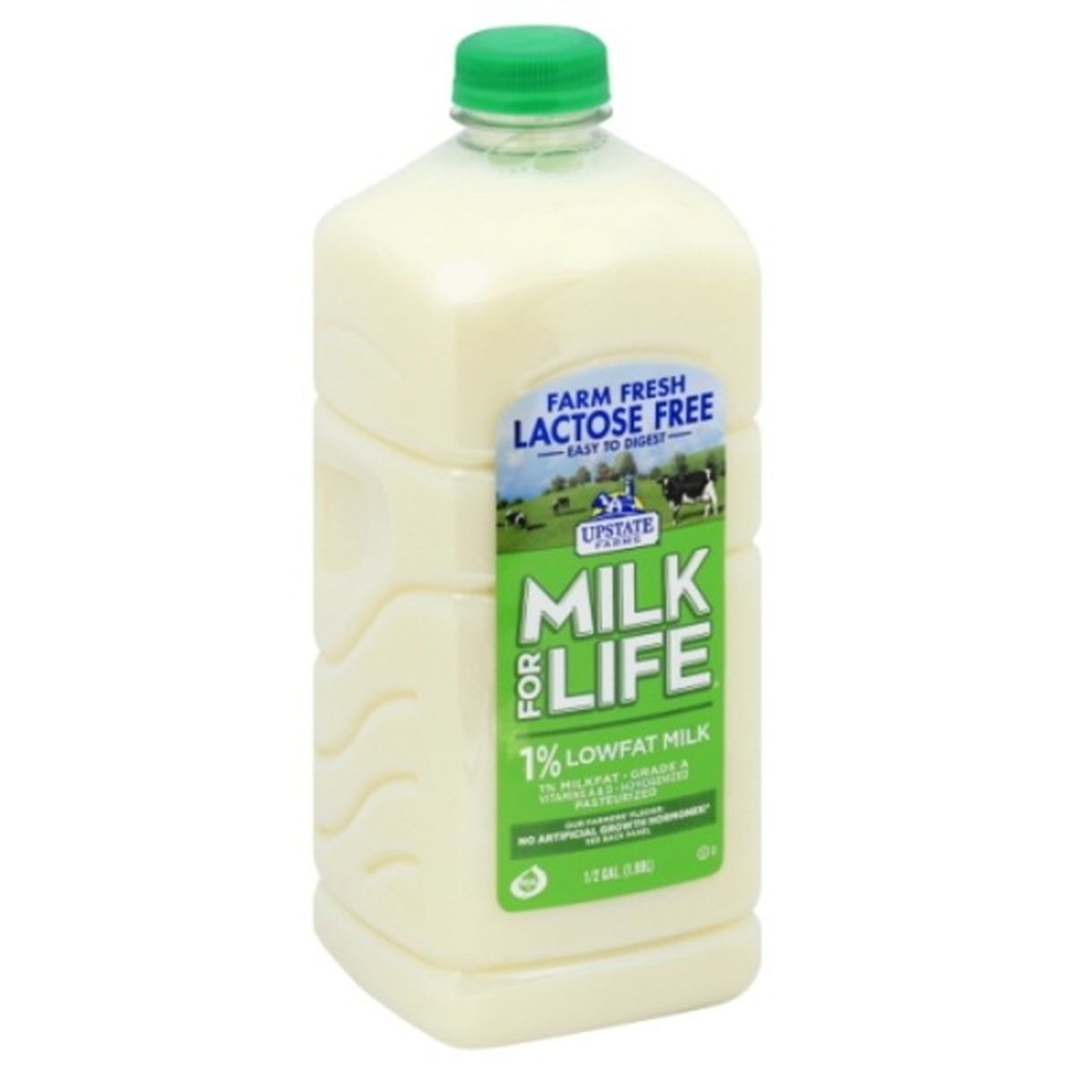 Calories in Upstate Farms Milk for Life Milk, Lowfat, 1% Milkfat
