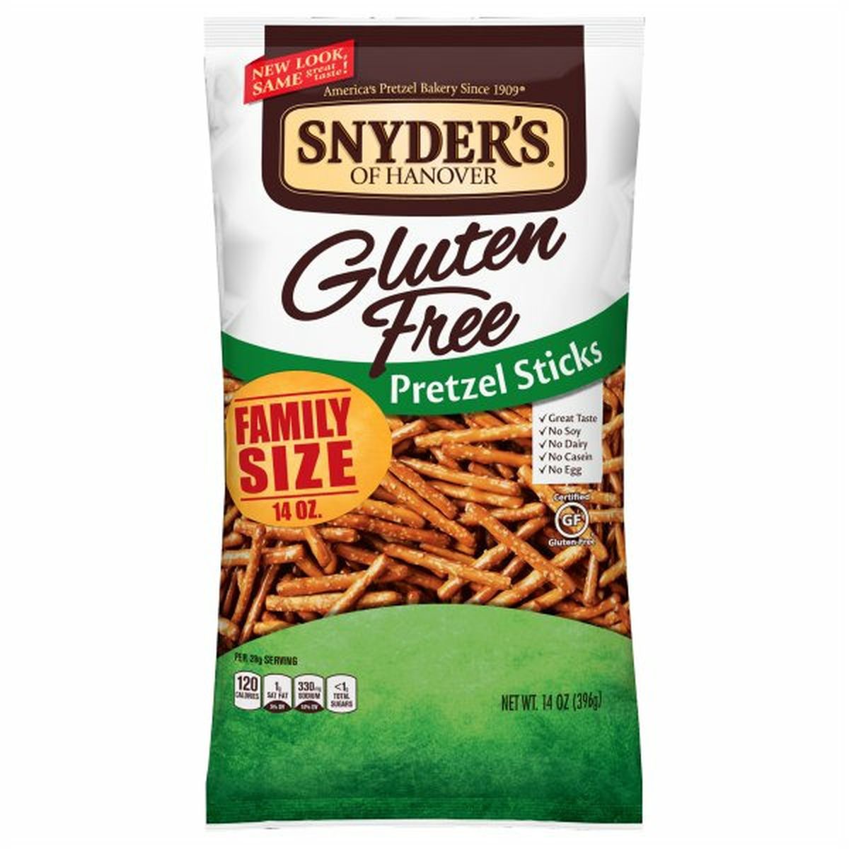 Calories in Snyder's of Hanovers Pretzel Sticks, Gluten Free, Family Size