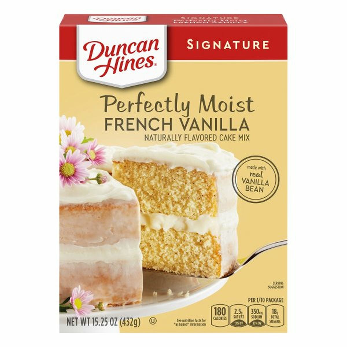 Calories in Duncan Hines Cake Mix, French Vanilla, Perfectly Moist