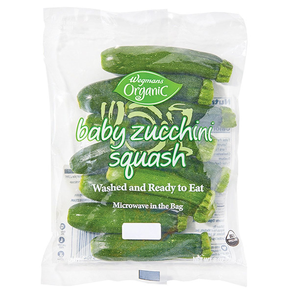 Calories in Organic Zucchini Squash, Baby, Microwaveable