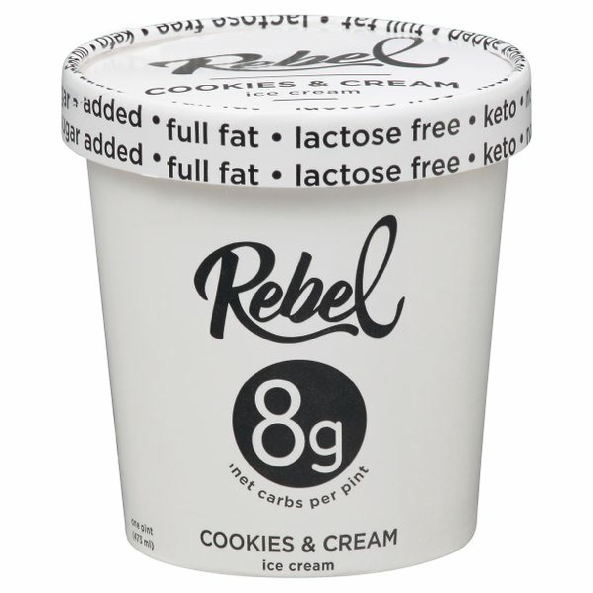 Calories in Rebel Ice Cream, Cookies & Cream