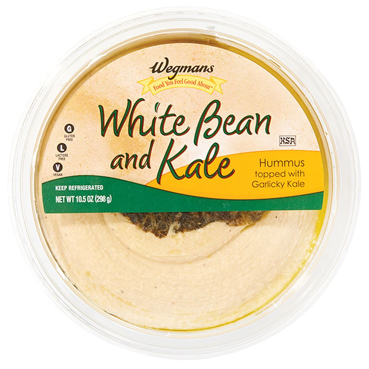 Calories in Wegmans White Bean Hummus Topped with Garlicky Kale