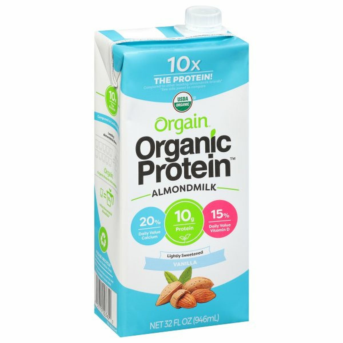 Calories in Orgain Organic Protein Almondmilk, Vanilla, Lightly Sweetened