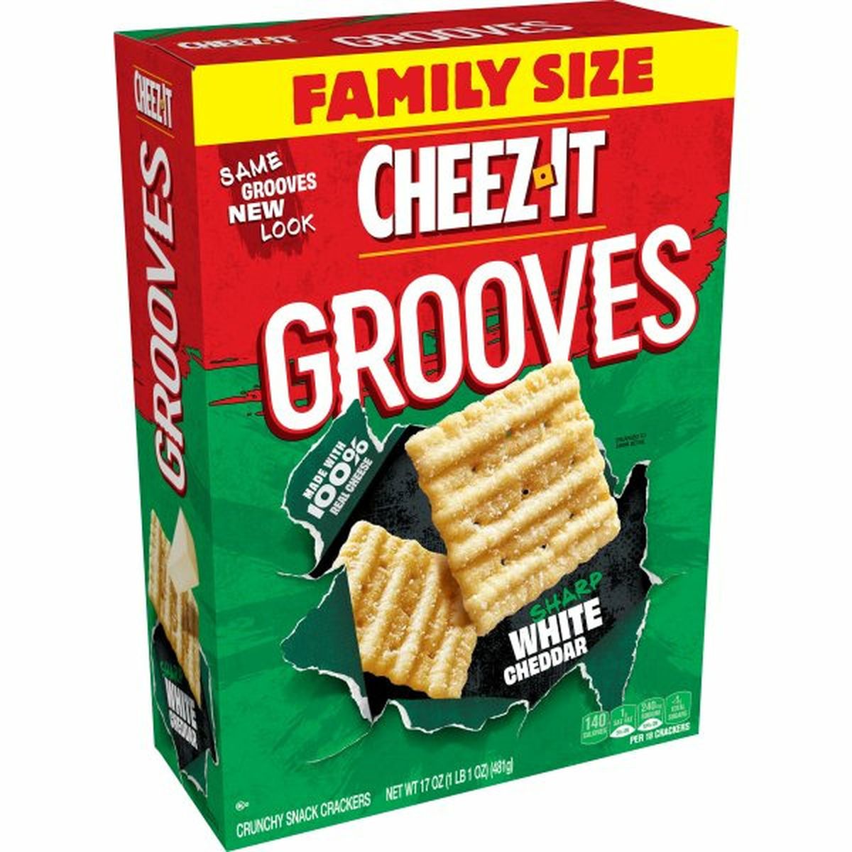 Calories in Cheez-It Crackers Cheez-It Crunchy Cheese Snack Crackers, White Cheddar, Family Size, Perfect for Snacking, 17oz