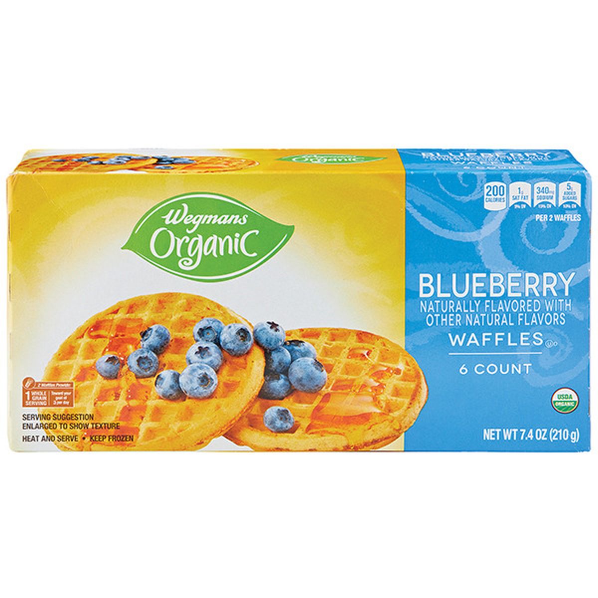 Calories in Wegmans Organic Blueberry Waffles, 6 Count