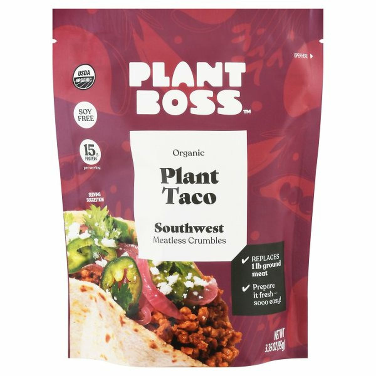 Calories in Plant Boss Plant Taco, Organic, Southwest