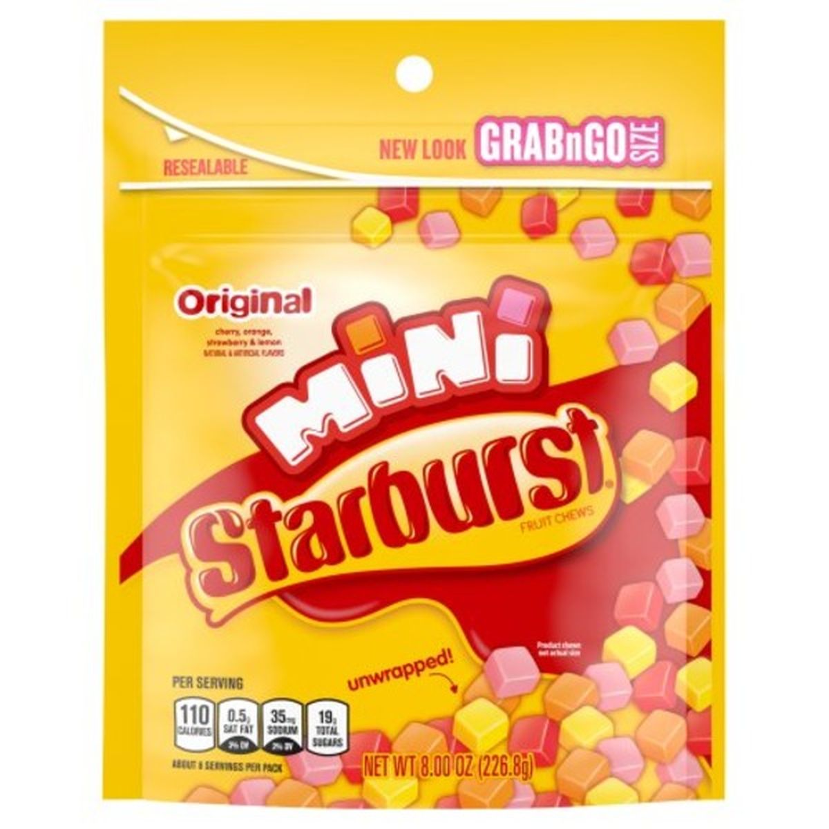 Calories in Starburst Original Minis Fruit Chews Candy