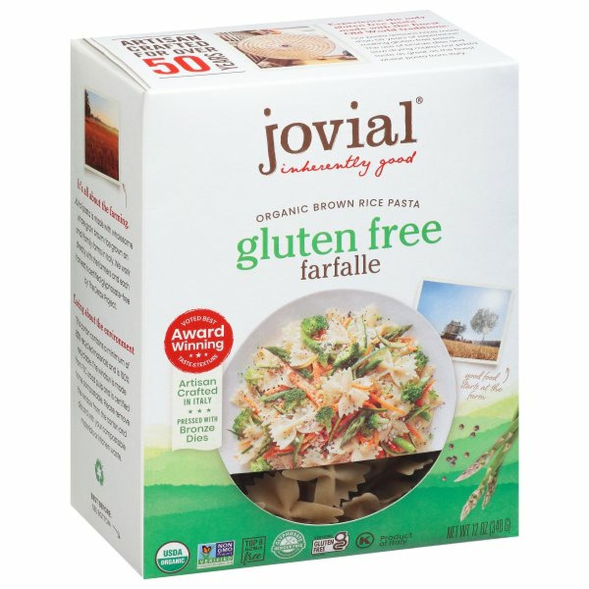 Calories in Jovial Pasta, Gluten Free, Farfalle