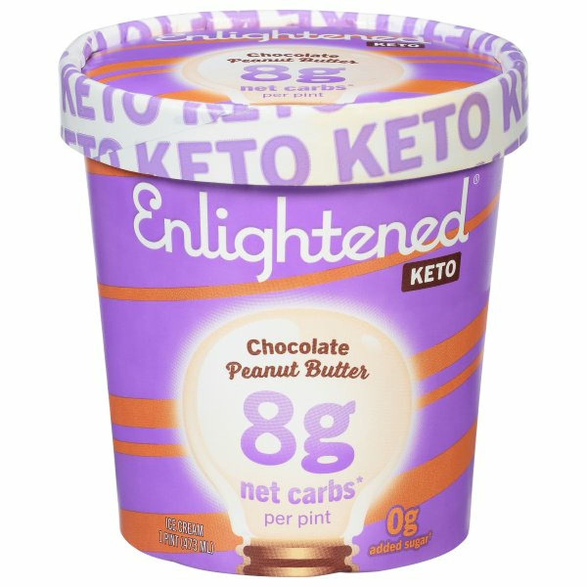 Calories in Enlightened Keto Ice Cream, Chocolate Peanut Butter