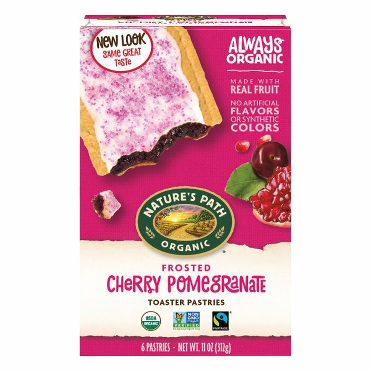 Calories in Nature's Path Toaster Pastries, Cherry Pomegranate, Frosted