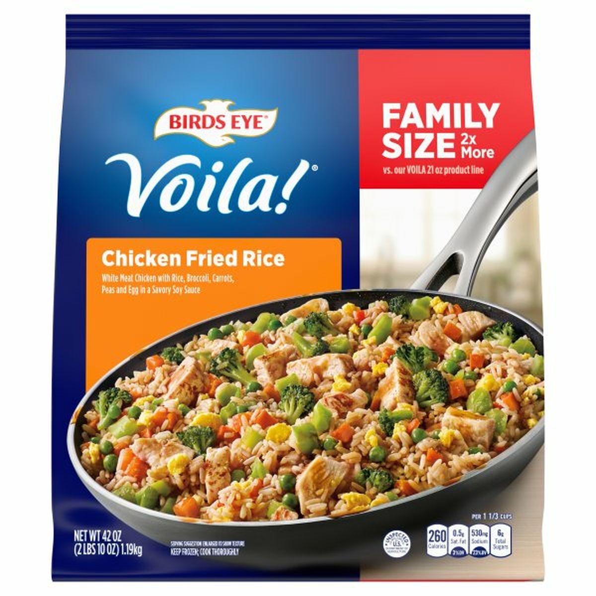 Calories in Birds EyeÂ Voila! Voila Chicken Fried Rice, Family Size