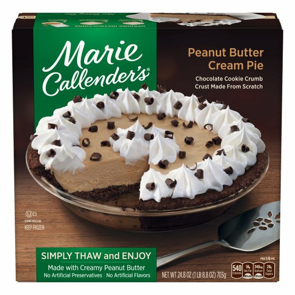 Calories in Marie Callender's Cream Pie, Peanut Butter